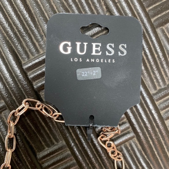 Guess Rose Gold Large Link Tassel Necklace - Picture 2 of 2